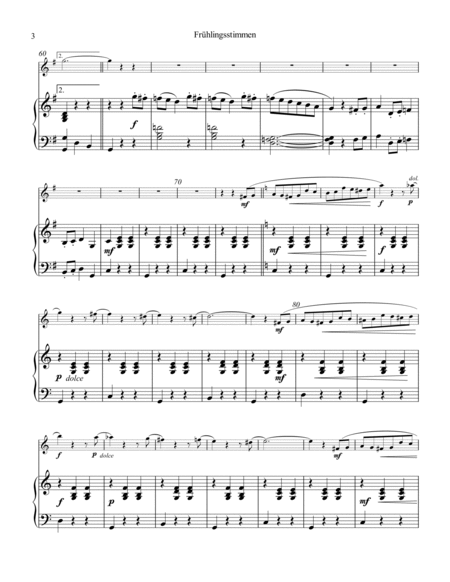 Frühlingsstimmen / Voices of Spring for easy flute and piano image number null