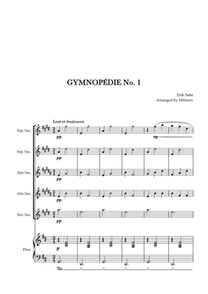 Gymnopédie no 1 | Saxophone Quintet | Original Key| Piano accompaniment |Easy intermediate
