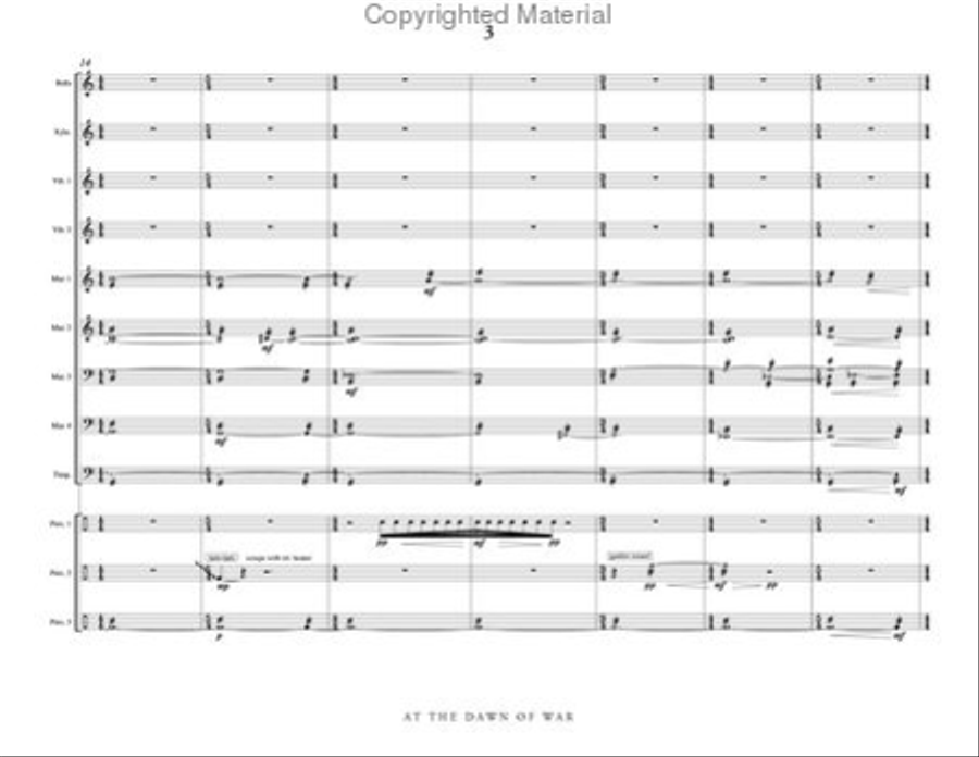 At the Dawn of War Percussion Ensemble scores gallery preview page 4
