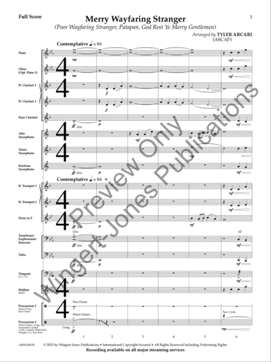 Merry Wayfaring Stranger Merry Wayfaring Stranger Concert Band scores gallery preview page 4