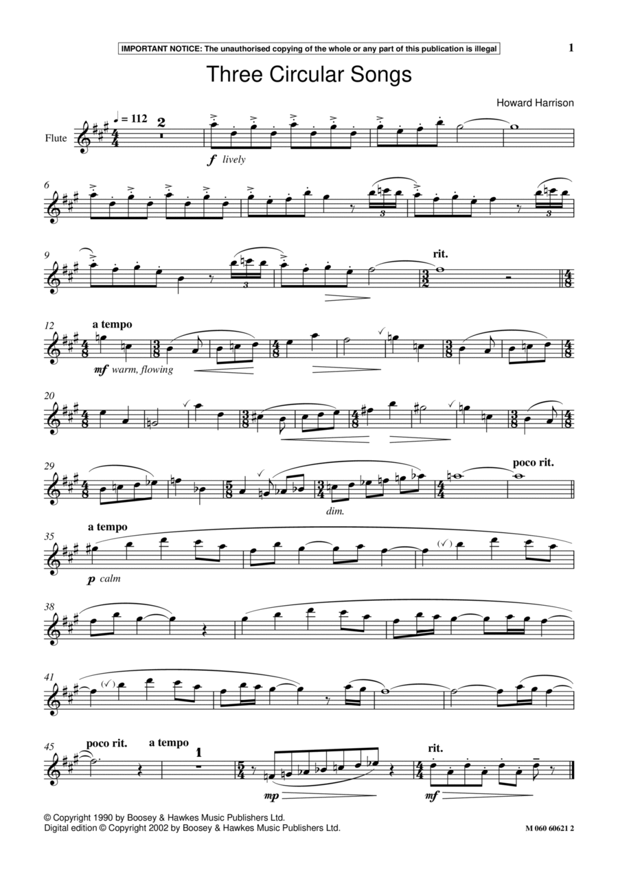 Three Circular Songs School and Community scores gallery preview page 1
