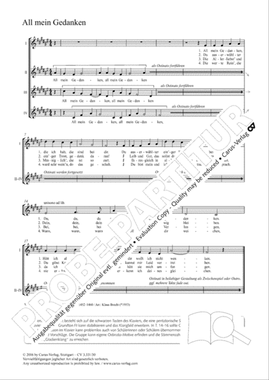 All mein Gedanken 4-Part scores gallery preview page 2