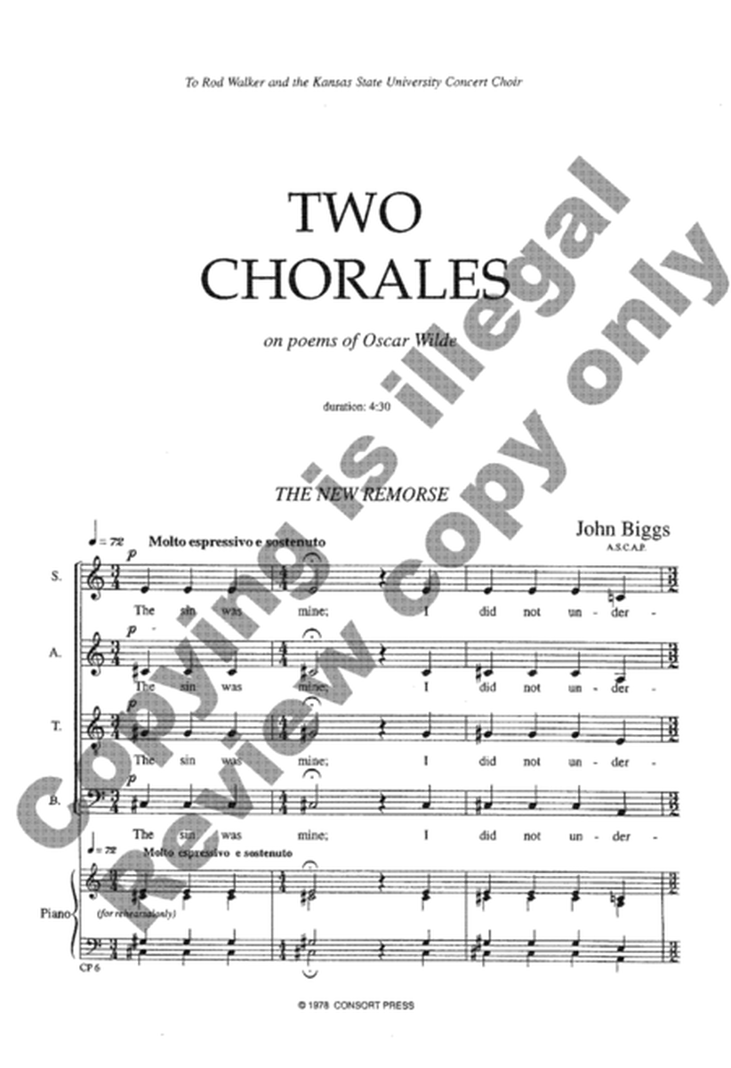 Two Chorales on poems of Oscar Wilde image number null