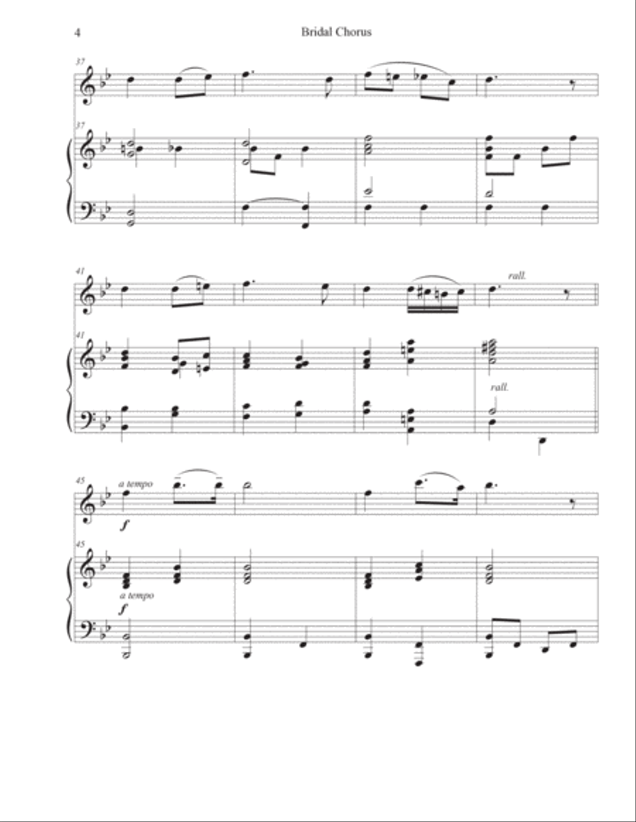 Bridal Chorus (Violin-Piano) Violin Solo scores gallery preview page 4