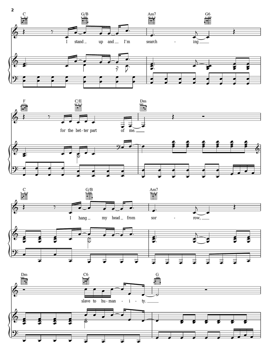 Superwoman Piano, Vocal, Guitar scores gallery preview page 2