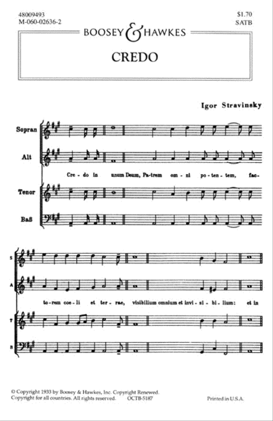 Credo 4-Part scores gallery preview page 1