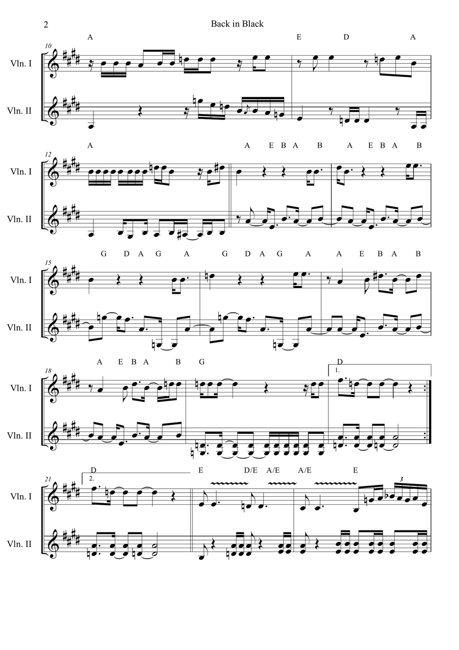 Back In Black String Duet scores gallery preview page 2