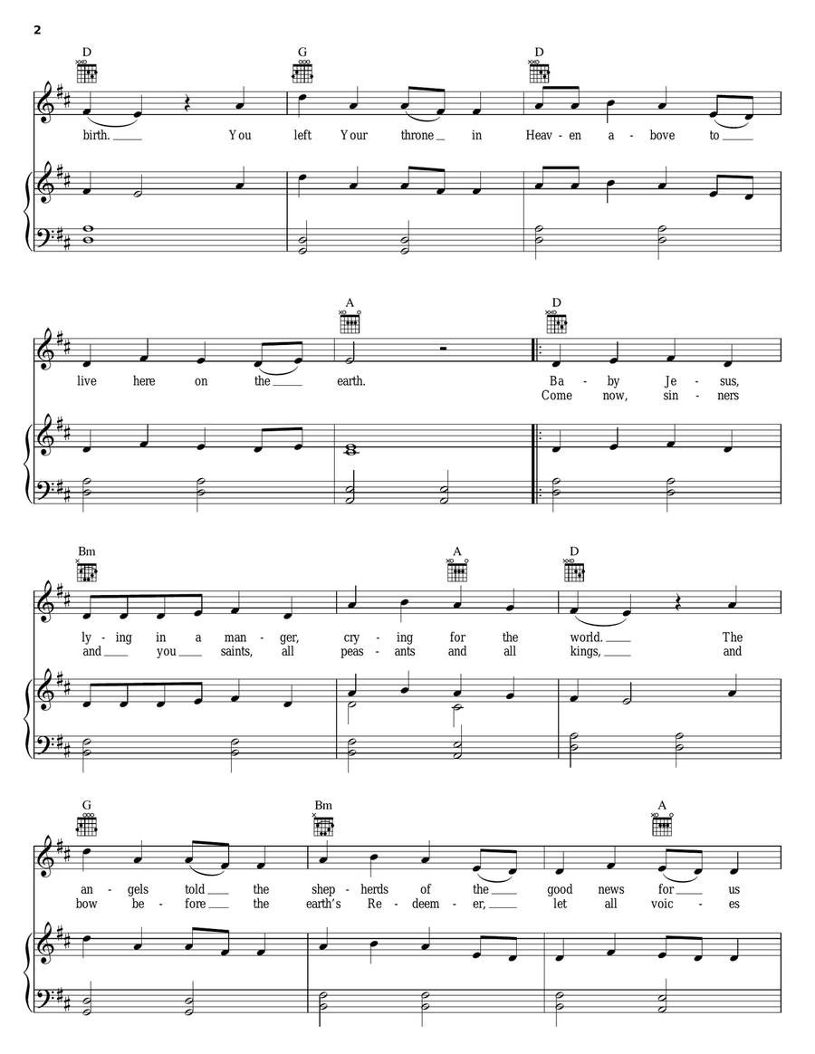 Born In Bethlehem Born In Bethlehem Piano, Vocal, Guitar scores gallery preview page 2