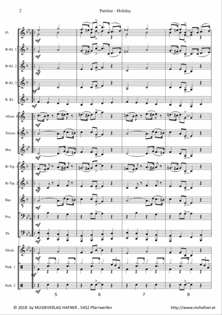 Holiday - A nice vacation day Marching Band scores gallery preview page 4