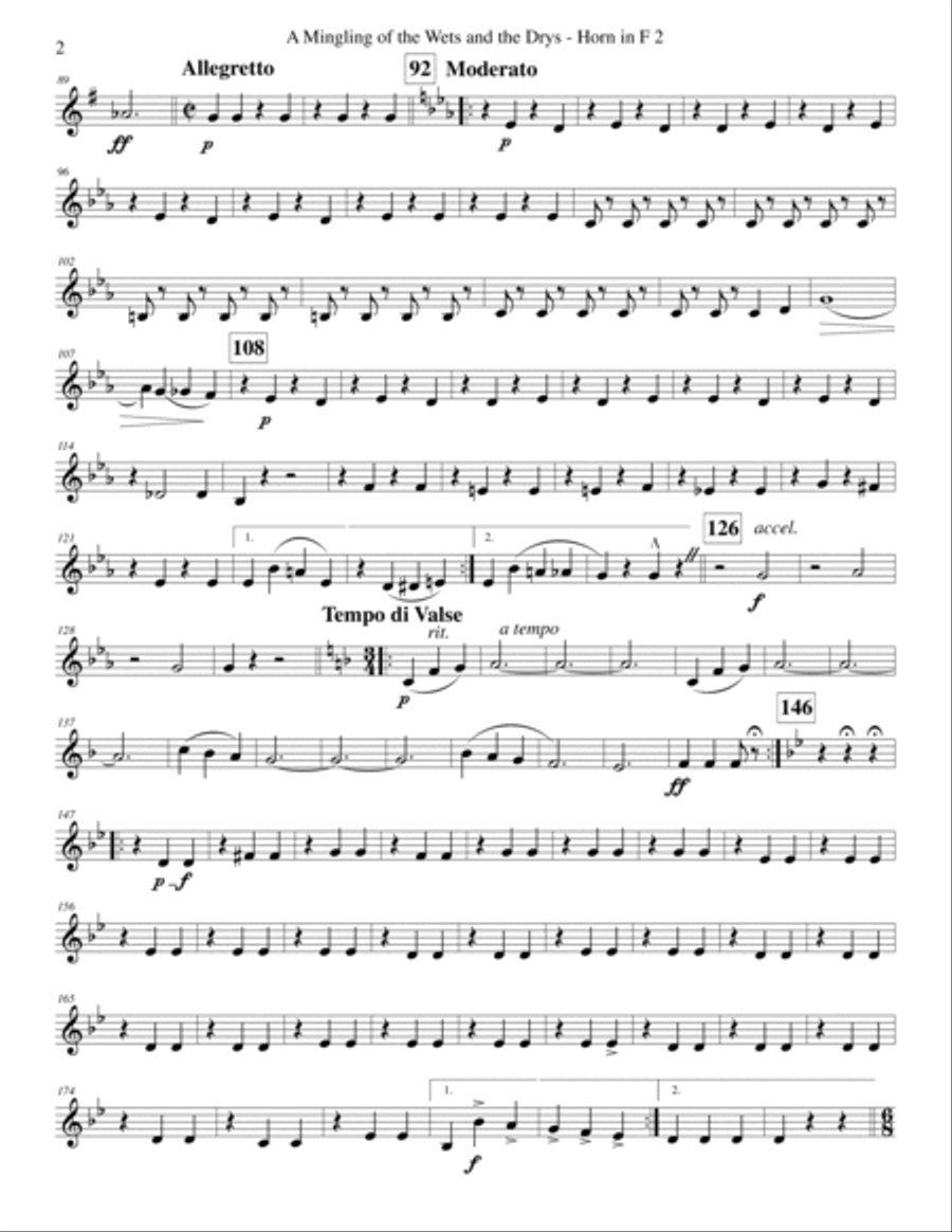 A Mingling of the Wets and the Drys - A Humoresque - Brass and Percussion Parts Concert Band scores gallery preview page 5