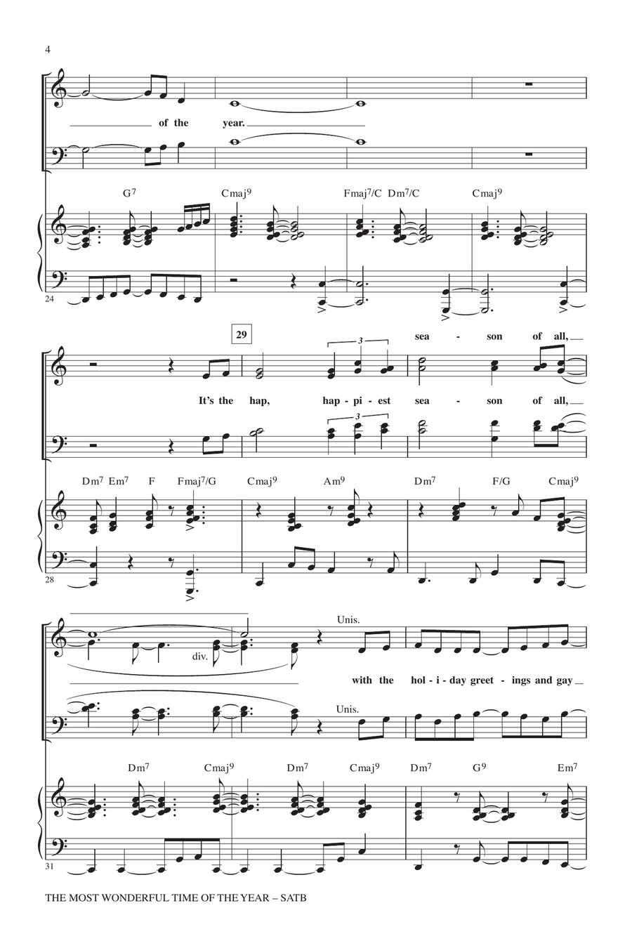 The Most Wonderful Time Of The Year 4-Part scores gallery preview page 3