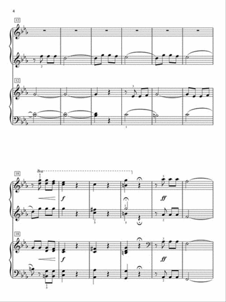 Classical Theme Duets 1 Piano, 4-Hands scores gallery preview page 3