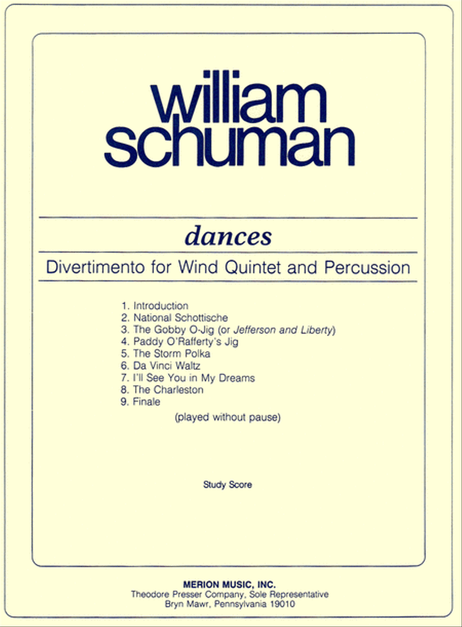 Dances Woodwind Quintet scores gallery preview page 1