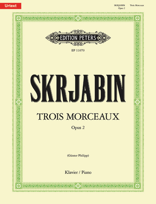 Book cover for 3 Morceaux Op. 2 for Piano