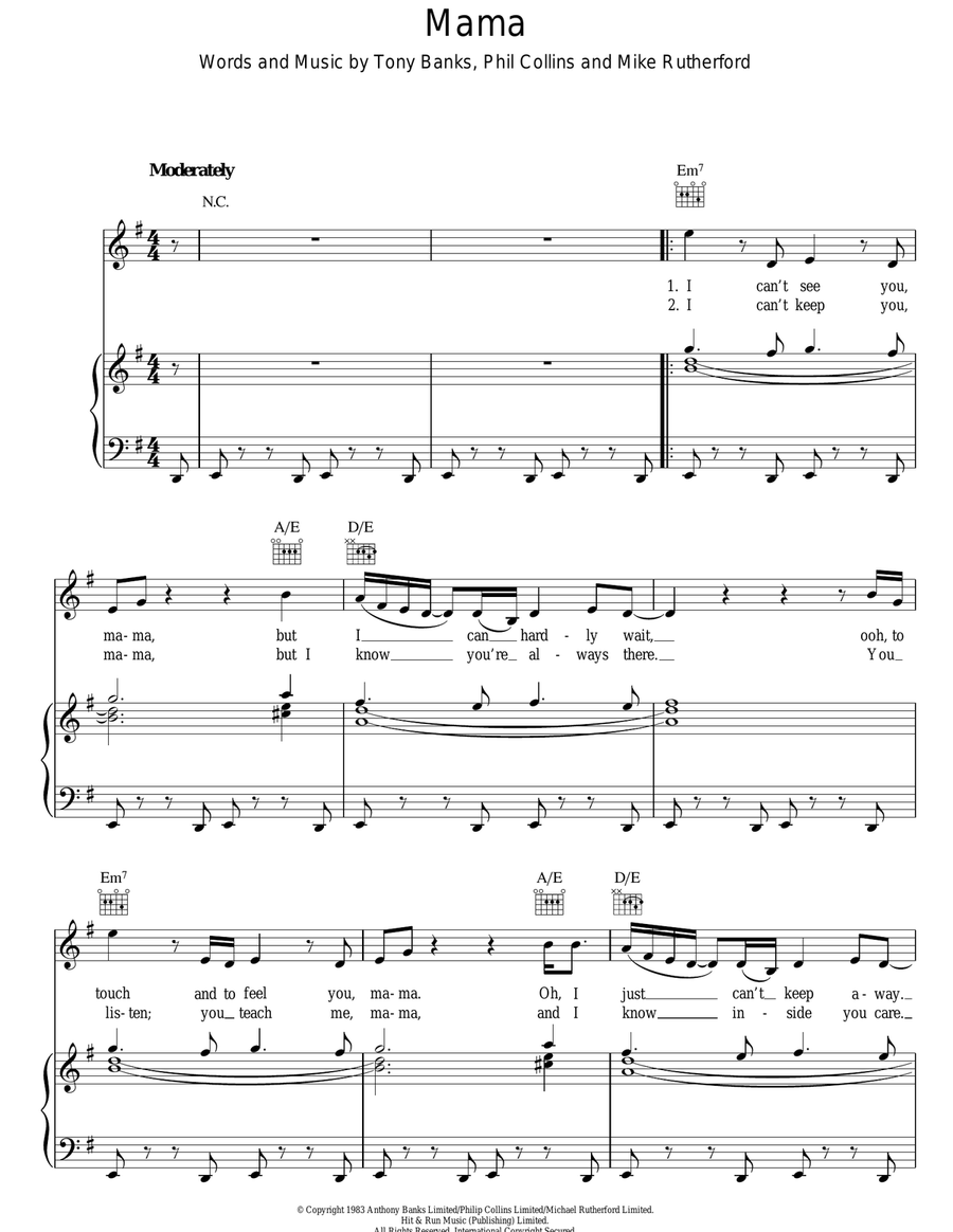 Mama Mama Acoustic Guitar scores gallery preview page 1