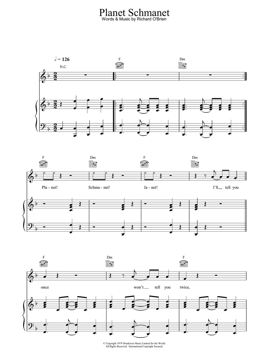Planet Schmanet Janet Planet Schmanet Janet Guitar scores gallery preview page 1