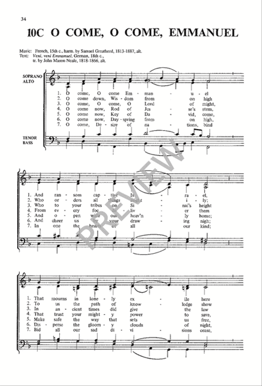 A Choir Book for Advent 4-Part scores gallery preview page 36