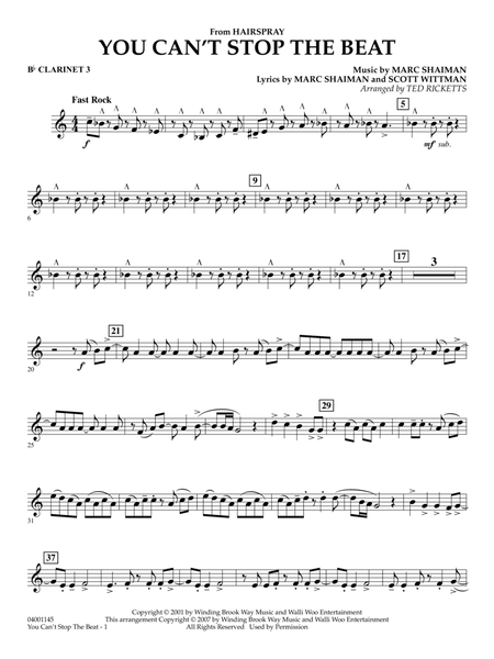 You Can't Stop The Beat (from Hairspray) (arr. Ted Ricketts) - Bb Clarinet 3