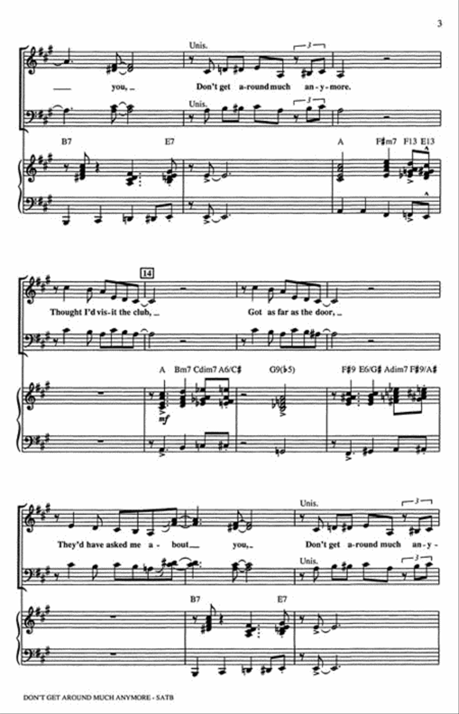 Don't Get Around Much Anymore 4-Part scores gallery preview page 3