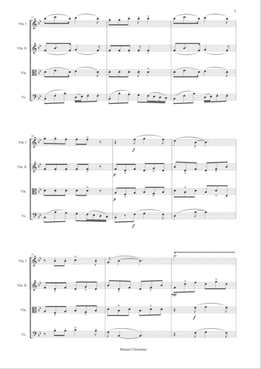 Mzanzi Christmas String Trio scores gallery preview page 5