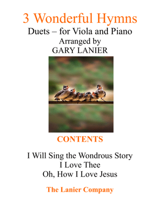Book cover for Gary Lanier: 3 WONDERFUL HYMNS (Duets for Viola & Piano)