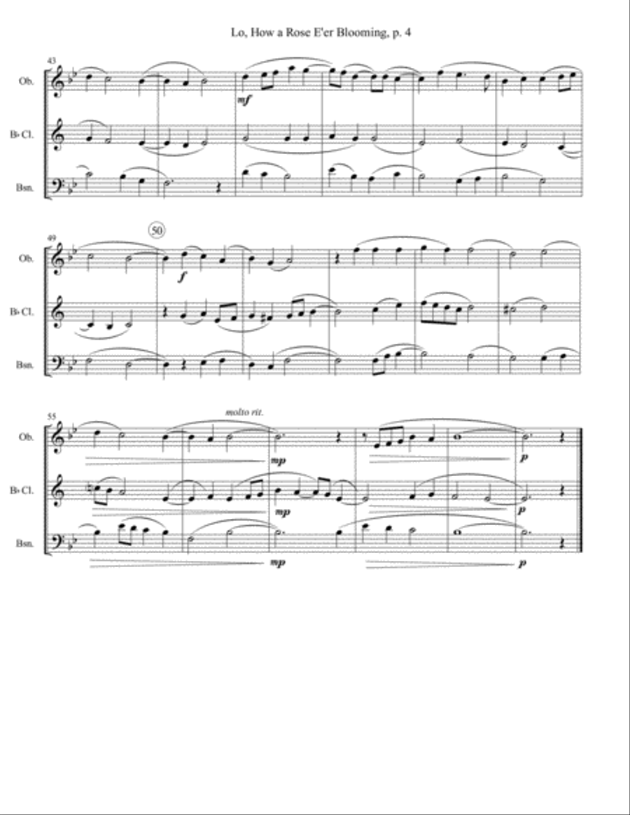 Lo, How a Rose E'er Blooming - Woodwind Trio Woodwind Trio scores gallery preview page 4