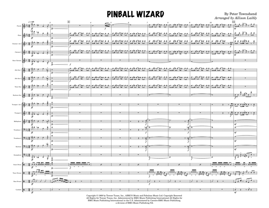 Pinball Wizard Pinball Wizard Marching Band scores gallery preview page 1