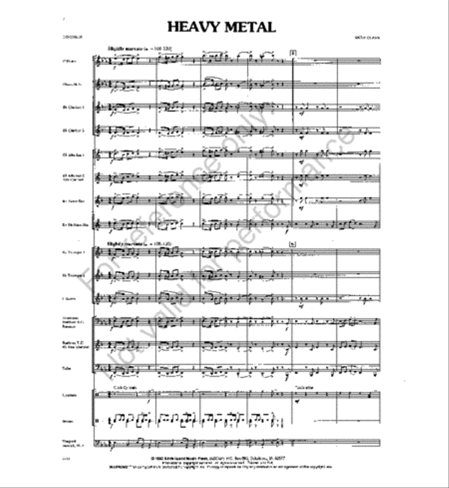Heavy Metal Concert Band scores gallery preview page 2