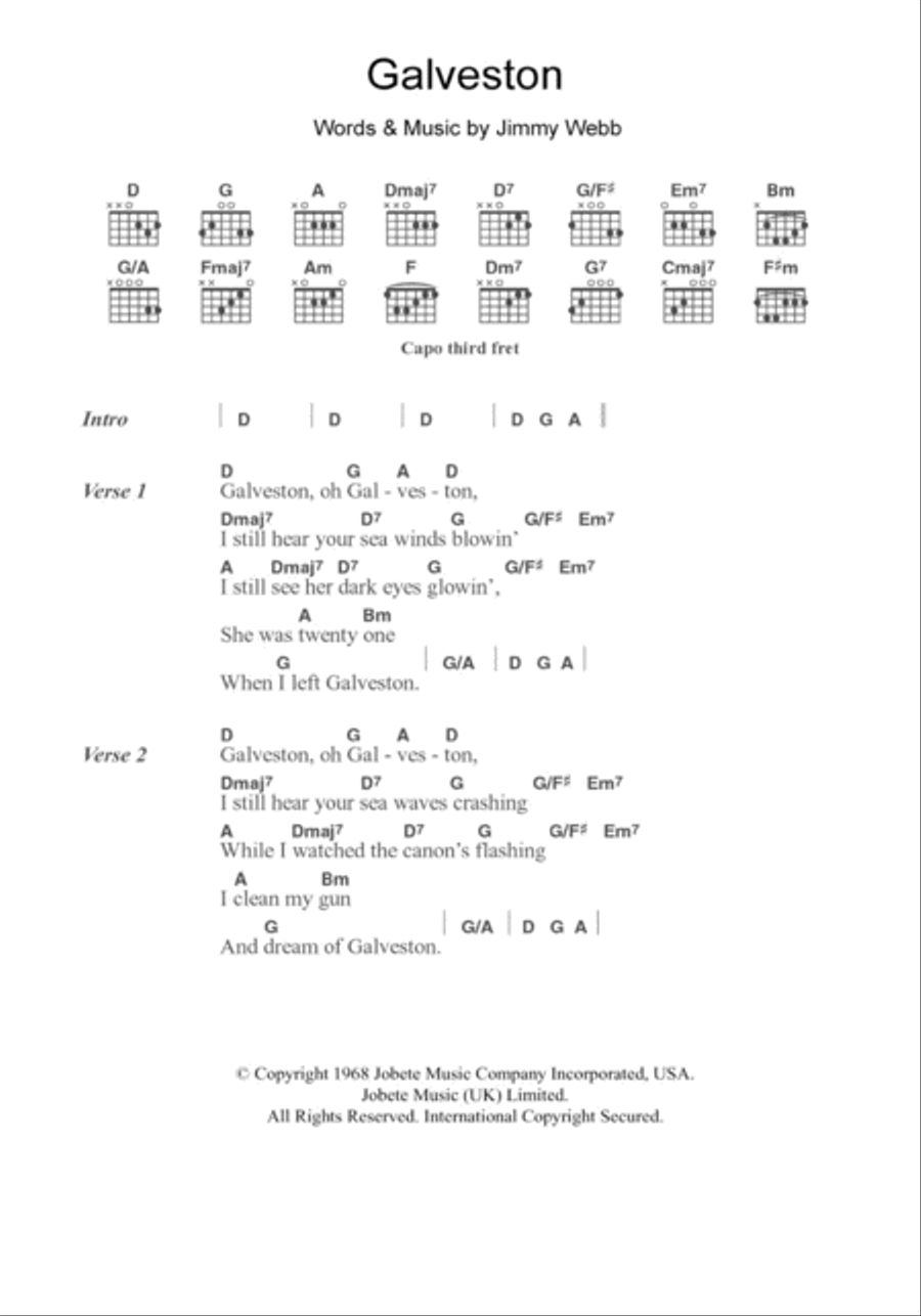 Galveston Galveston Electric Guitar scores gallery preview page 1