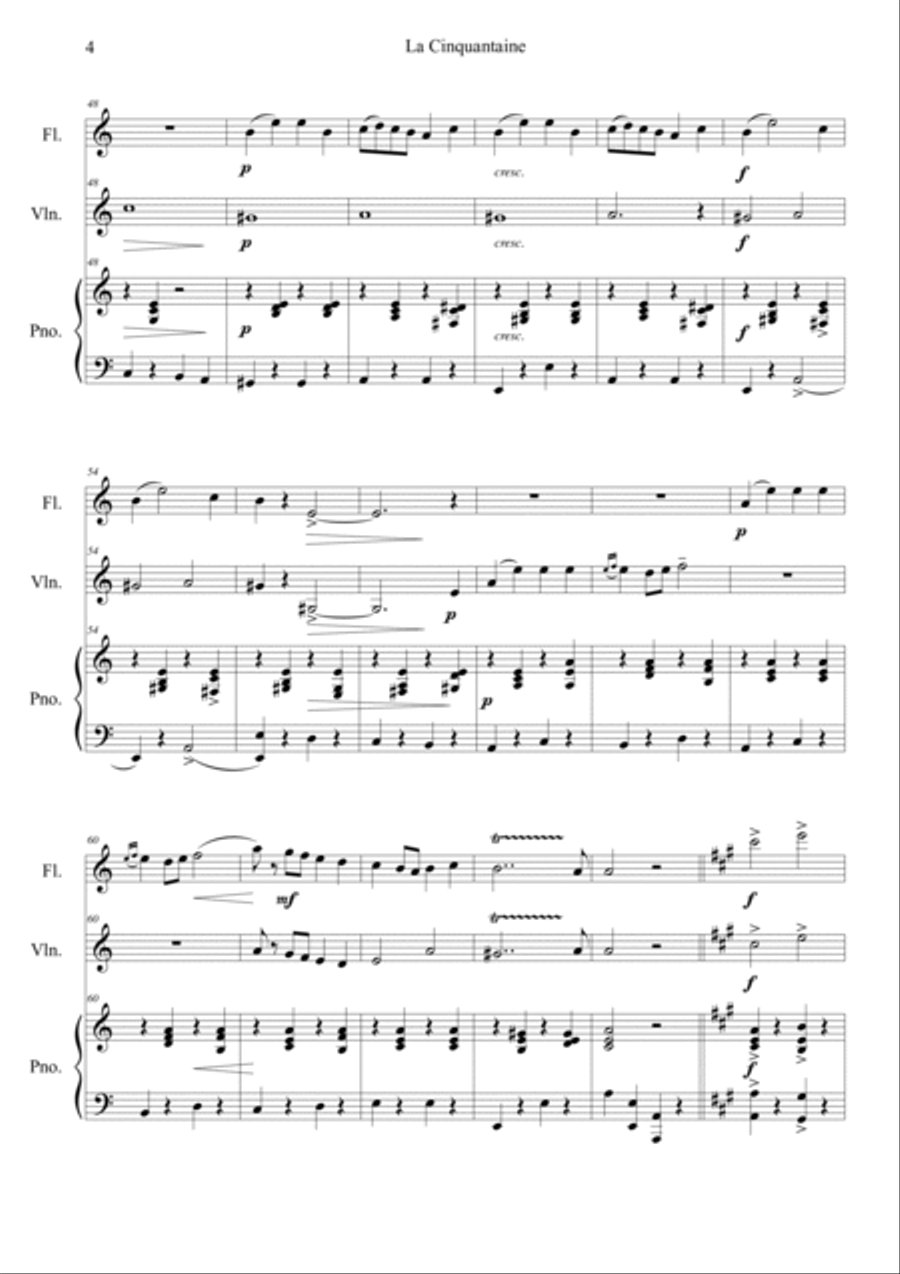 La Cinquantaine Violin scores gallery preview page 4