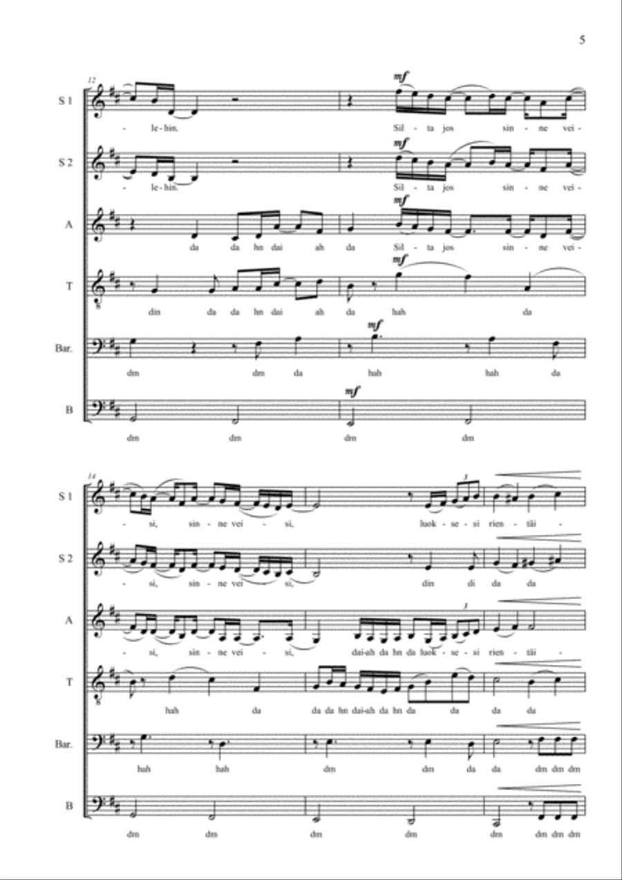 Kuutamolla Kuutamolla SSATBB scores gallery preview page 5