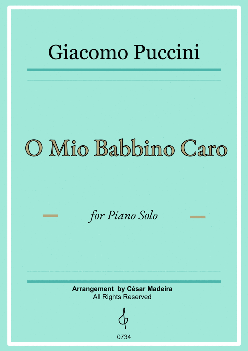 O Mio Babbino Caro by Puccini - Piano Solo - W/Chords (Full Score) image number null