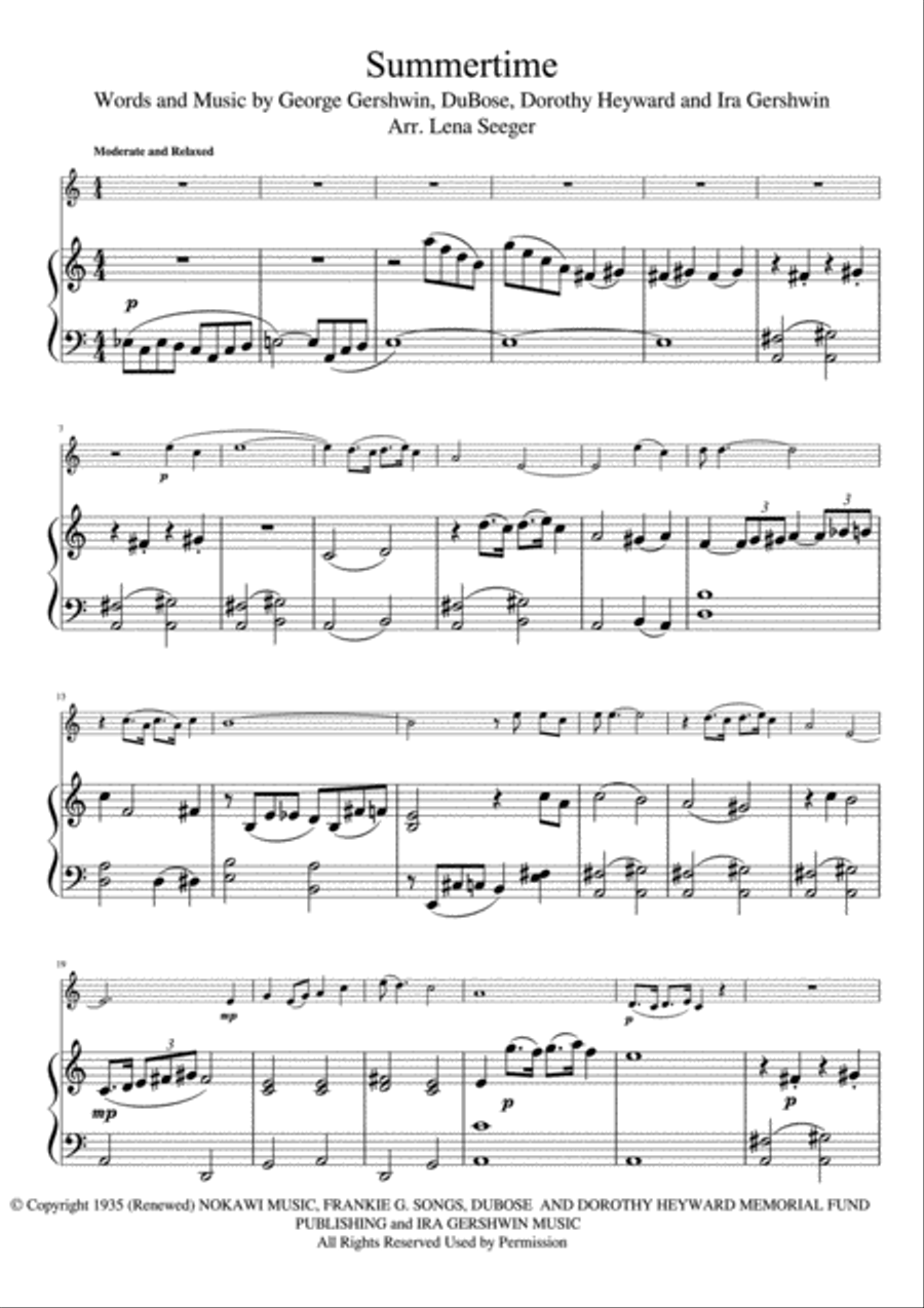 Summertime Summertime Piano scores gallery preview page 2