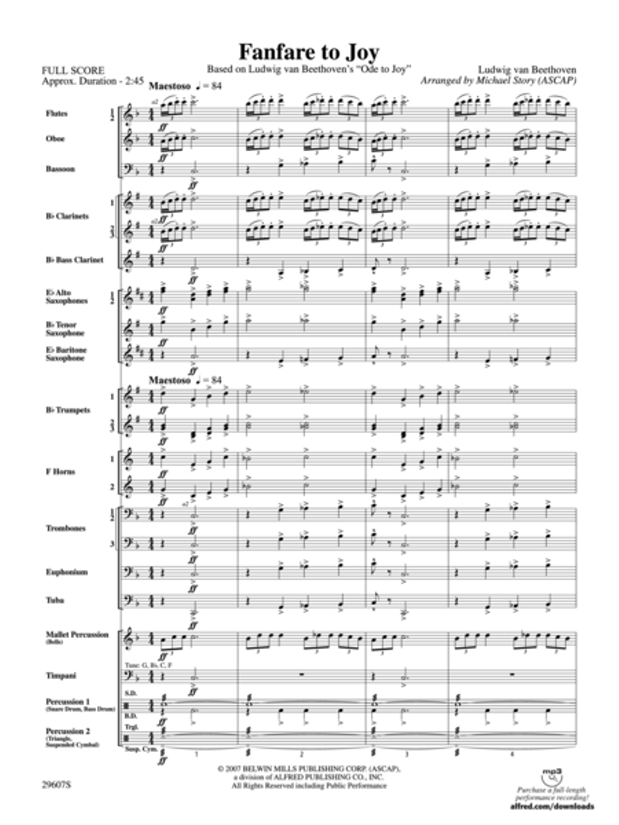 Fanfare to Joy (Score only) Concert Band scores gallery preview page 2