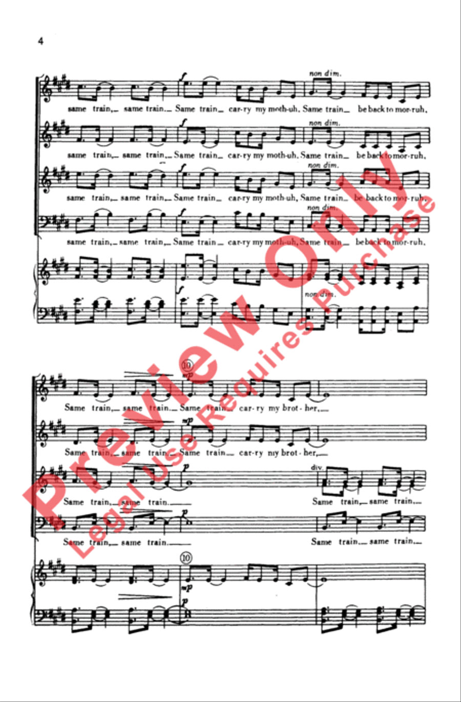 Same Train 4-Part scores gallery preview page 3