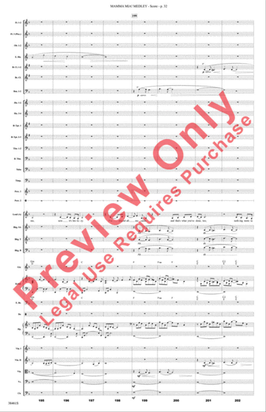Mamma Mia! Medley Mamma Mia! Medley Full Orchestra scores gallery preview page 33