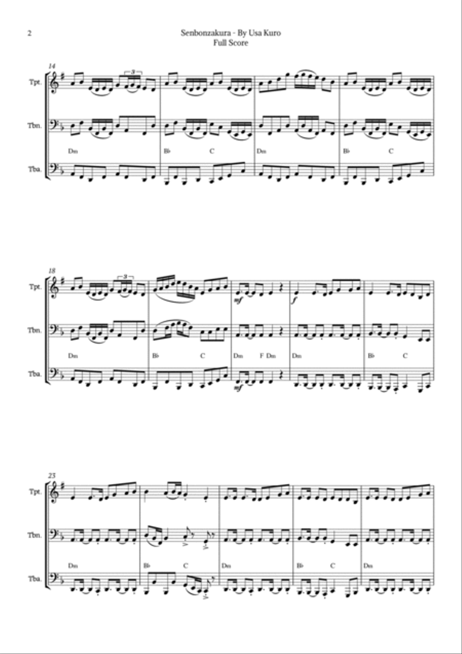 Senbonzakura Chamber Music scores gallery preview page 2