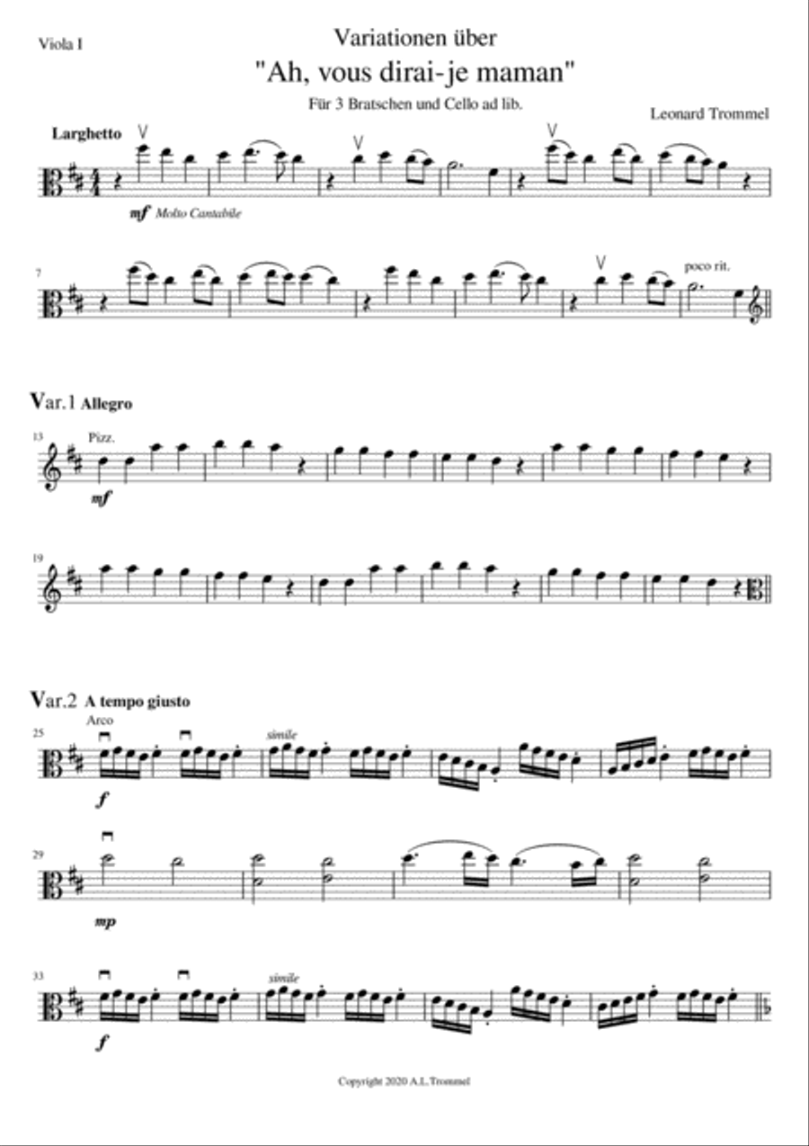 VIOLA TRIO VERSION: Variations on 