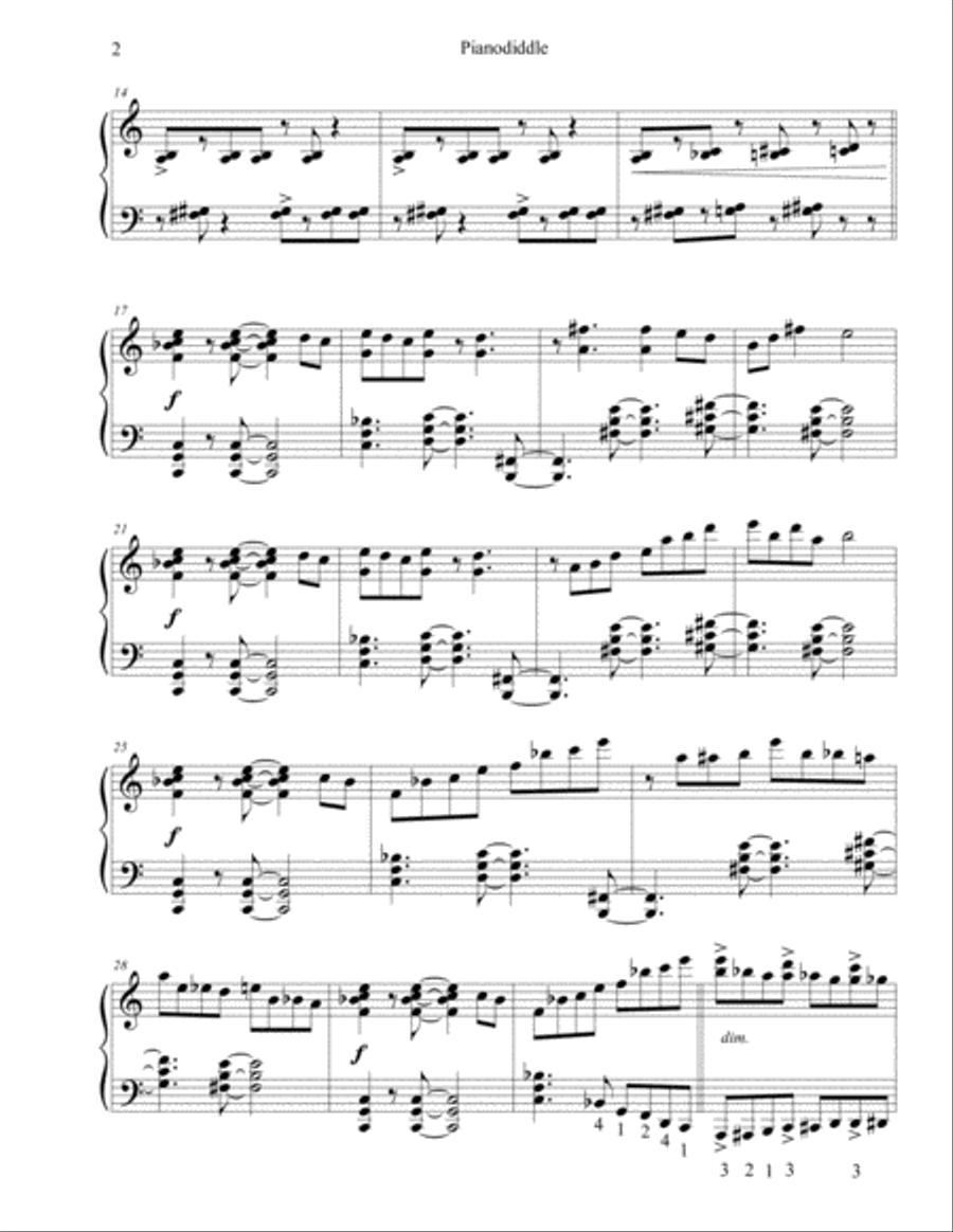 Pianodiddle or Piano for Drummers Piano Solo scores gallery preview page 2