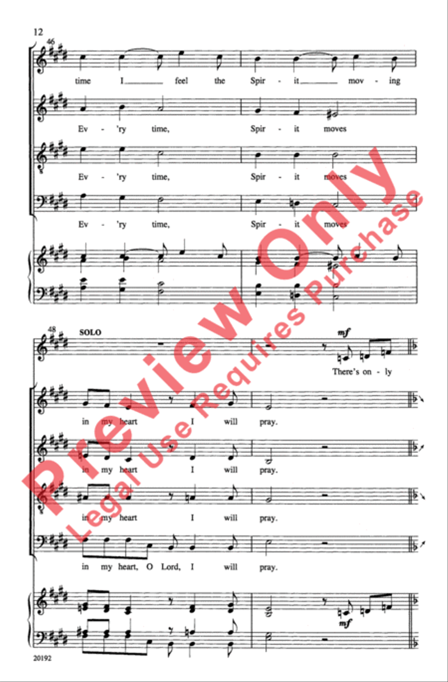Ev'ry Time I Feel the Spirit 4-Part scores gallery preview page 12