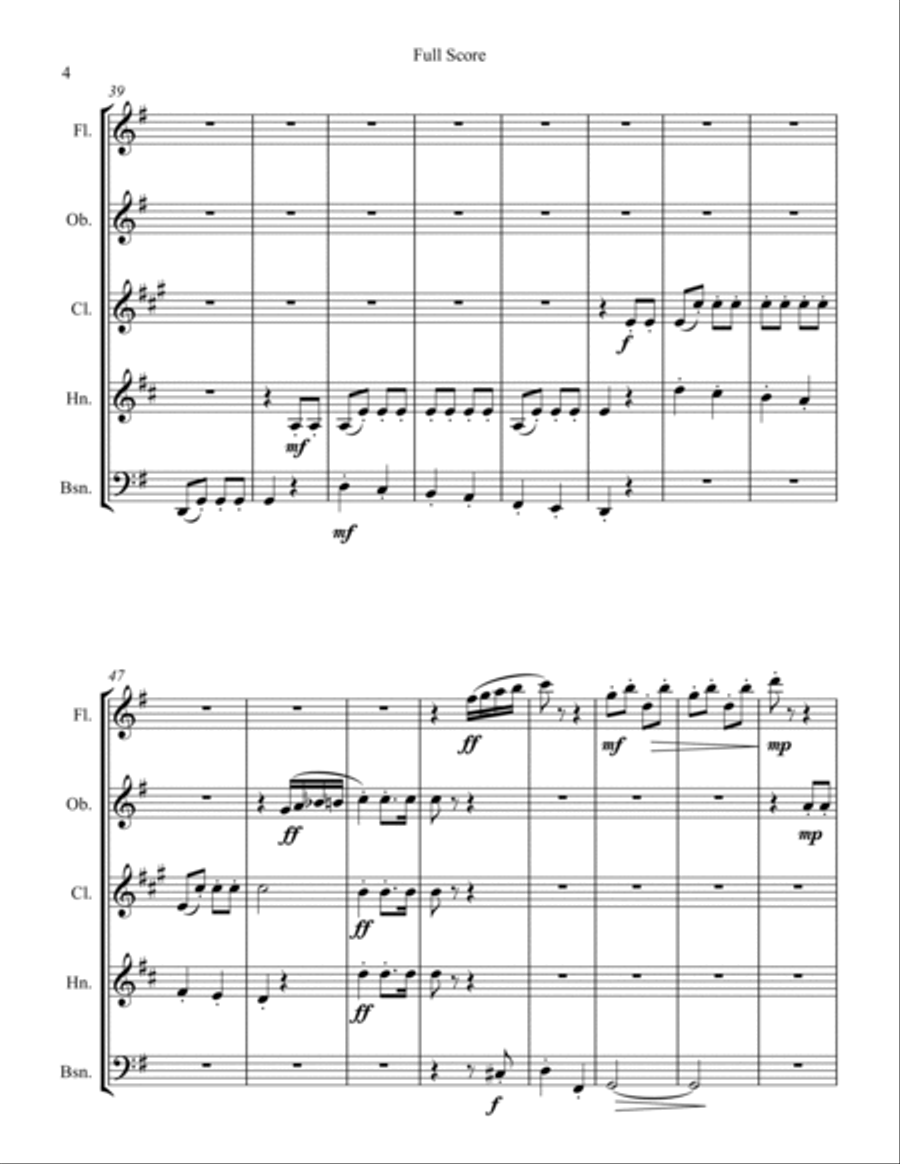 There Is Nothin' Like A Dame Woodwind Quintet scores gallery preview page 4