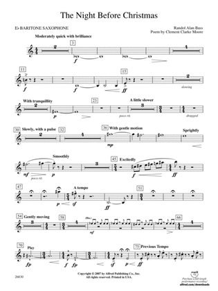 The Night Before Christmas: E-flat Baritone Saxophone