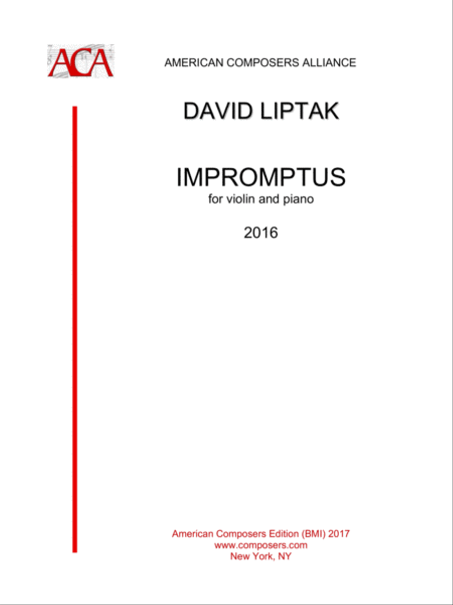 [Liptak] Impromptus Violin Solo scores gallery preview page 1
