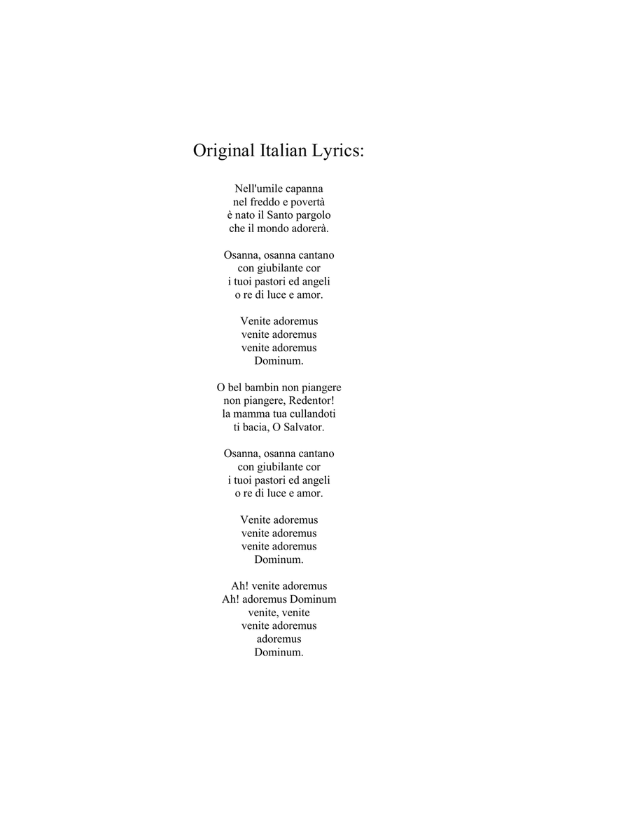 Gesu Bambino Vocal Part only with New English Lyrics High Voice scores gallery preview page 3