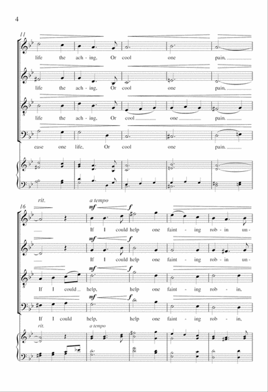 If I Can Stop One Heart from Breaking from Suite Remembrance SSATB scores gallery preview page 3