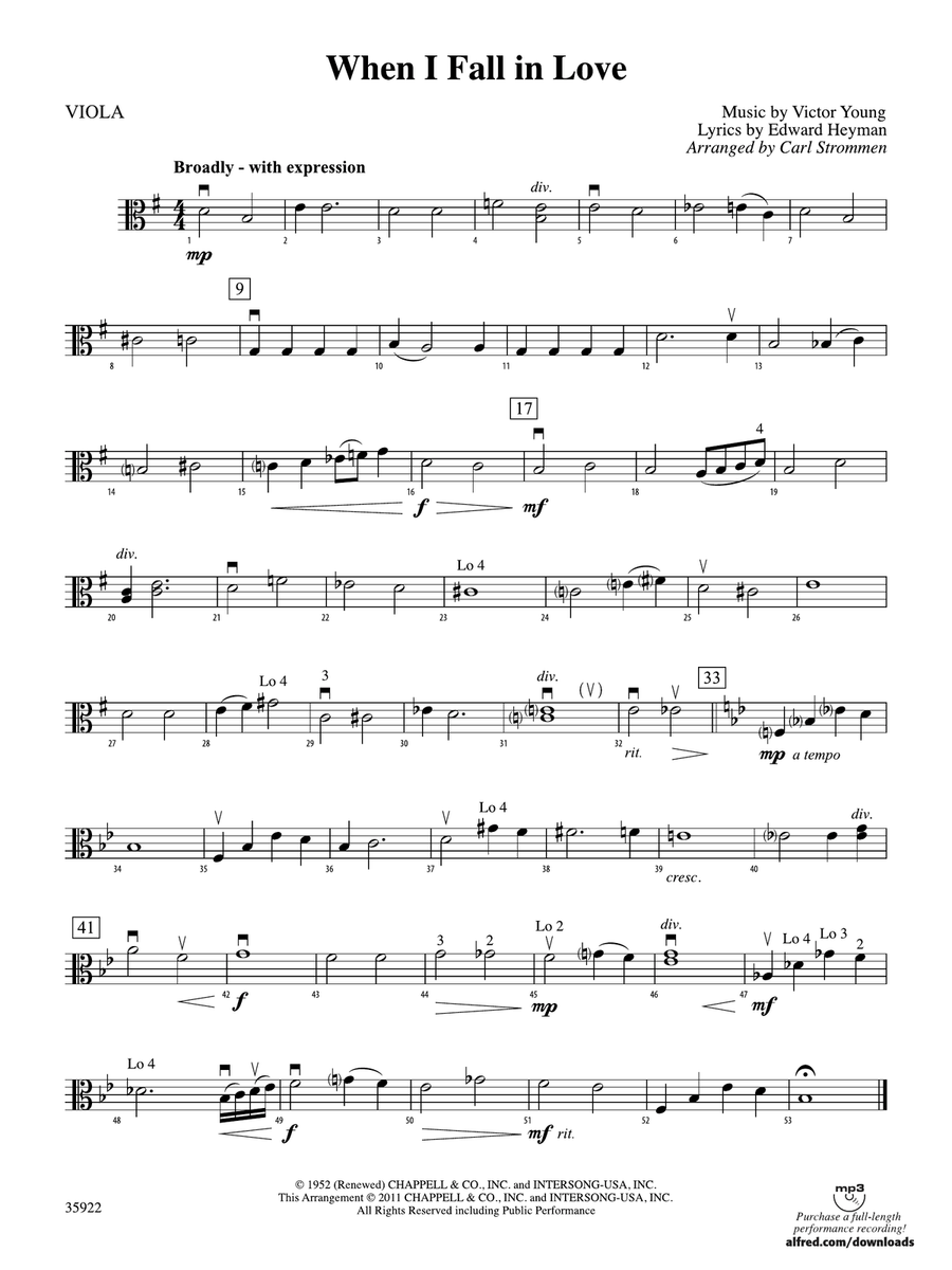 When I Fall in Love: Viola