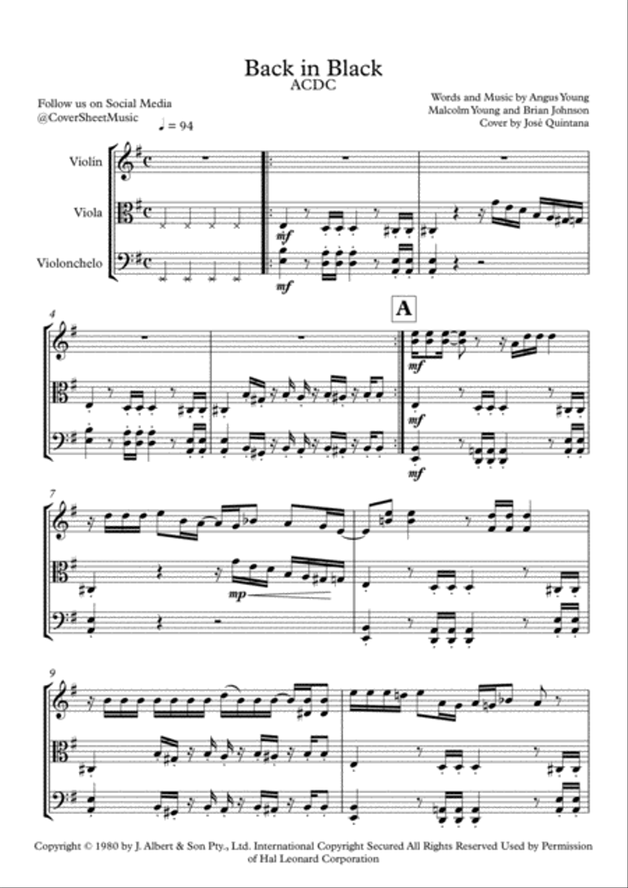 Back In Black String Trio scores gallery preview page 2