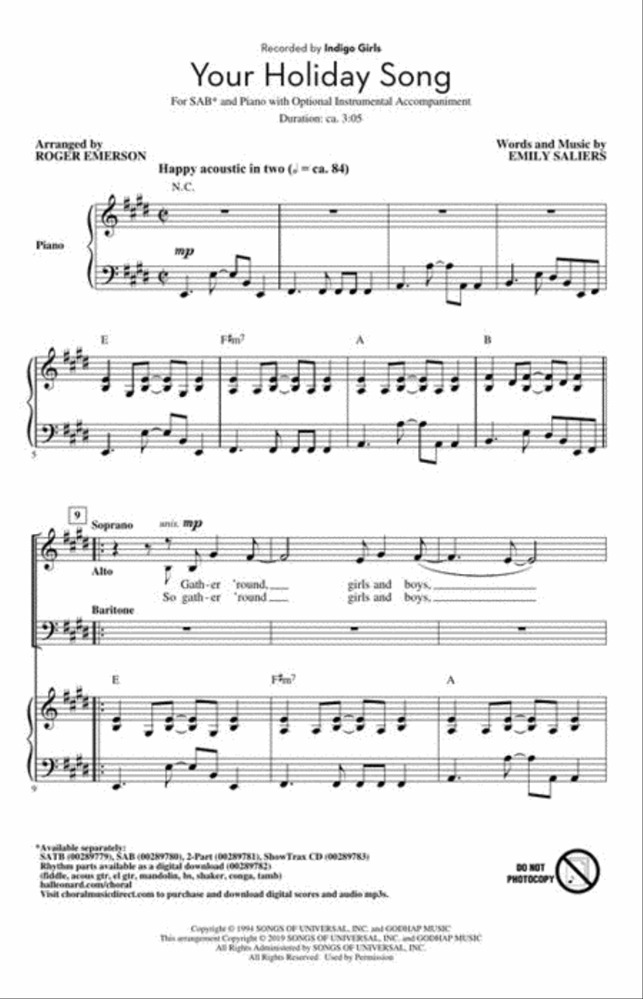 Your Holiday Song 3-Part scores gallery preview page 3