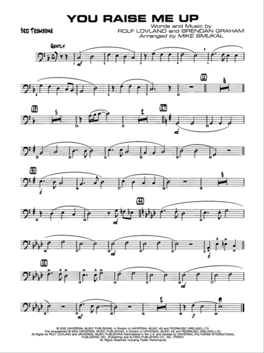 You Raise Me Up: 3rd Trombone Jazz Ensemble scores gallery preview page 1