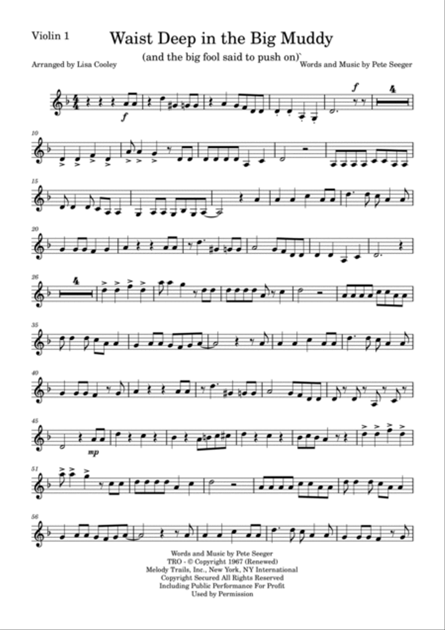 Waist Deep In The Big Muddy (the Big Muddy) String Trio scores gallery preview page 5